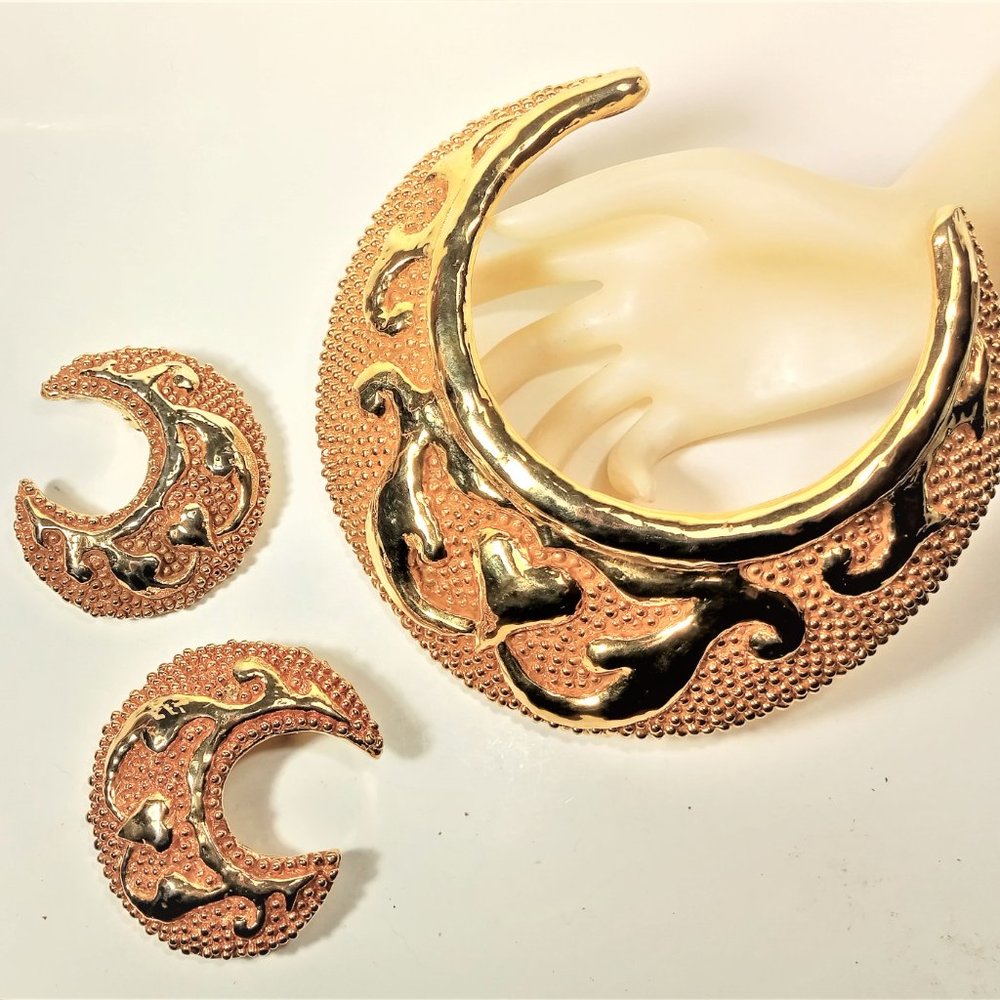 Vintage Massive Lacroix Necklace Earrings Suite